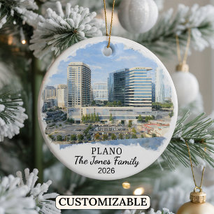 Cerâmica Ornamento Personalizado de Plano, Texas Personaliz