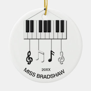 Cerâmica Ornamento Personalizado de Professores de Piano