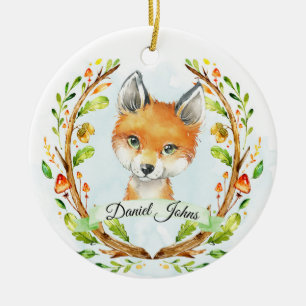 Cerâmica Ornamento Personalizado De Raposa De Woodland Para