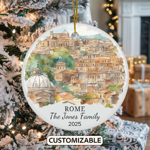 Cerâmica Ornamento Personalizado de Roma, Itália Presente