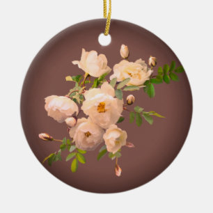 Cerâmica Ornamento Personalizado de Rosas Românticos