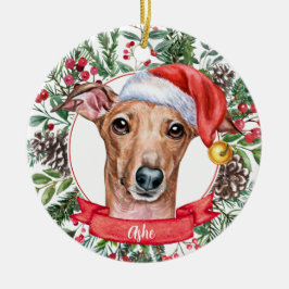 Cerâmica Ornamento Personalizado de Santa Hat para Cachorro