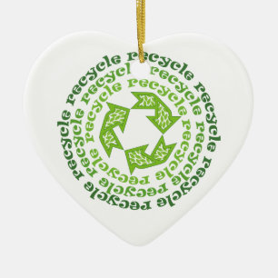 Cerâmica ornamento personalizado de sinal de reciclar