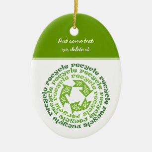 Cerâmica ornamento personalizado de sinal de reciclar