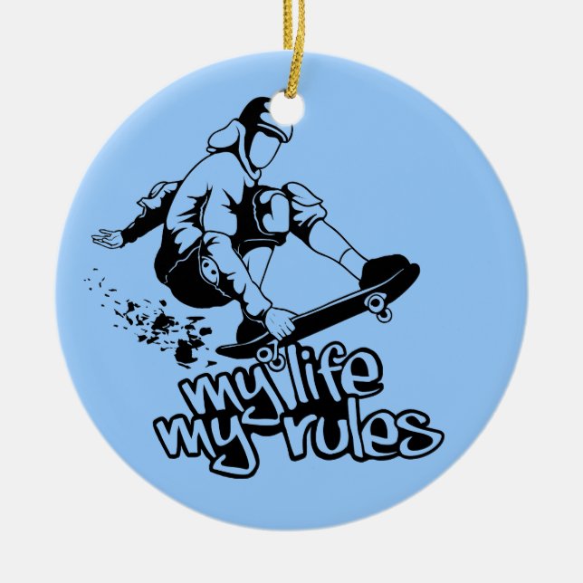 Cerâmica Ornamento personalizado de skate (Frente)