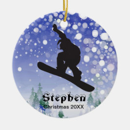 Cerâmica Ornamento Personalizado de Snowboard