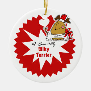Cerâmica Ornamento personalizado de Terrier Keepsasasak Sil