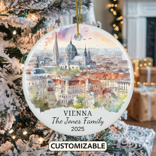 Cerâmica Ornamento Personalizado de Viena, Presente Áustria