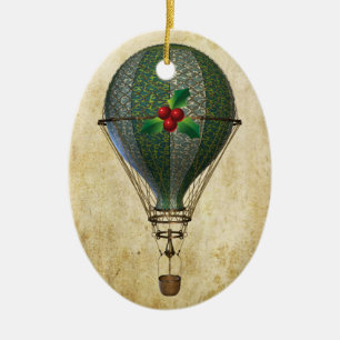 Cerâmica Ornamento Personalizado do Balão de Ar Quente Ste