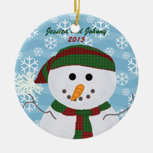 Cerâmica Ornamento personalizado do boneco de neve