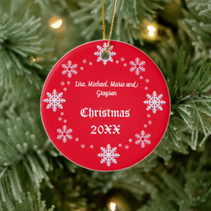 Cerâmica Ornamento Personalizado do Floco de Neve de Natal