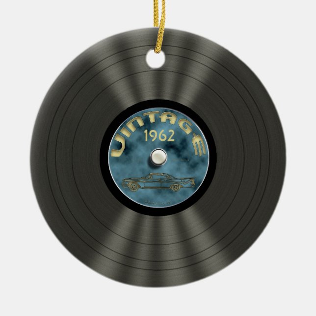 Cerâmica Ornamento personalizado do registro de vinil do (Frente)