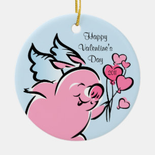 Cerâmica Ornamento personalizado porco de Valetine