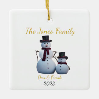 Cerâmica Ornamento Personalizável de 2 Pessoas para Neves F
