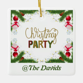 Cerâmica Ornamento Personalizável de Festa de Natal