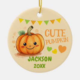 Cerâmica Ornamento Personalizável de Fotografias de Pumpkin