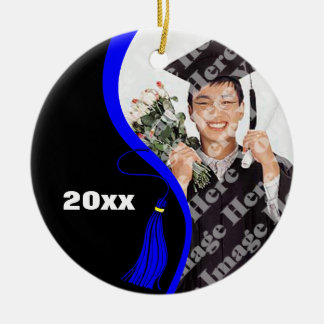 Cerâmica Ornamento Personalizável de Graduação de Onda Azul