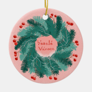 Cerâmica Ornamento por juramento de Natal Checo
