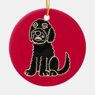 Cerâmica Ornamento preto adorável de BW Labradoodle