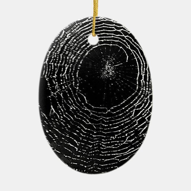 Cerâmica Ornamento preto da Web de aranha (Frente)