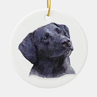 Cerâmica Ornamento preto de Labradore Retreiver