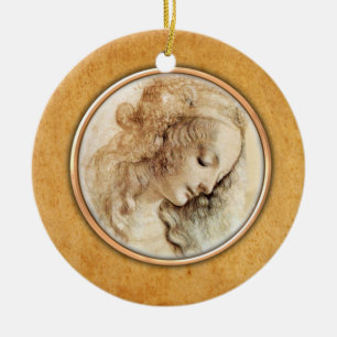 Cerâmica Ornamento principal fêmea do desenho de Leonardo