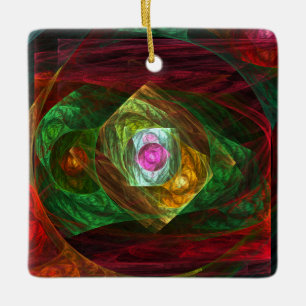 Cerâmica Ornamento quadrado Abstrato de Conexões Dinâmicas