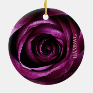 Cerâmica Ornamento quadrado HAMbyWG - Rosa de framboesa pin