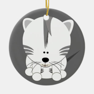 Cerâmica Ornamento redondo branco de Cub de tigre