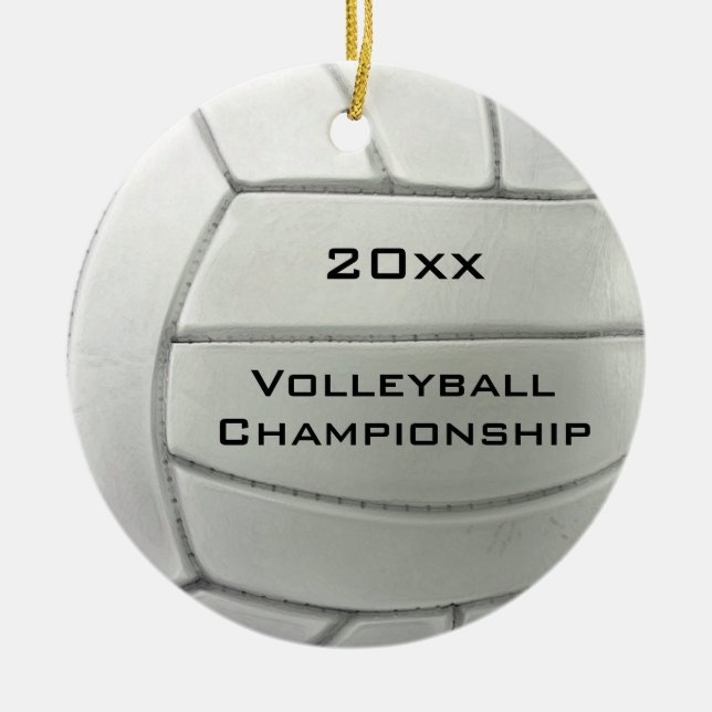 Cerâmica Ornamento Redondo de Design de Voleibol (Frente)