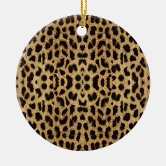 Cerâmica Ornamento Redondo de Impressão Leopardo (Frente)