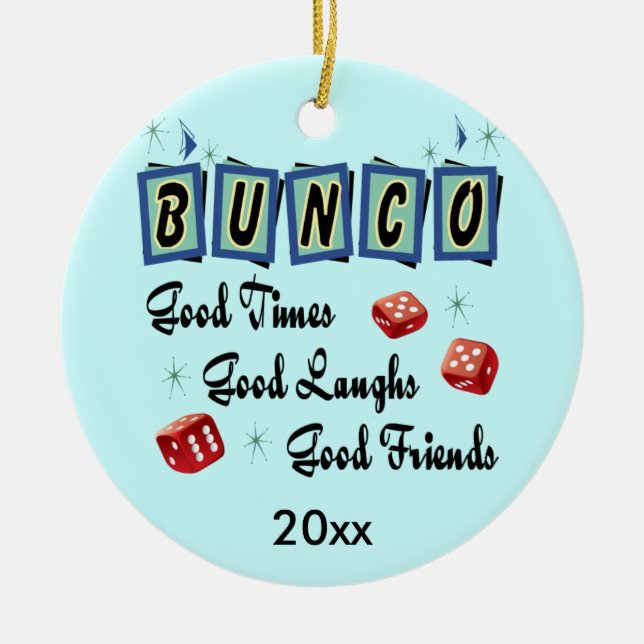 Cerâmica Ornamento retro de Bunco - prêmio ou presente (Frente)