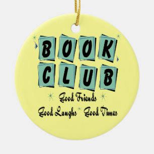 Cerâmica Ornamento retro do clube de leitura - bons amigos