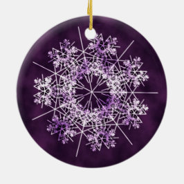 Cerâmica Ornamento roxo da árvore do floco de neve