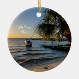 Cerâmica Ornamento Sunset da Árvore de Palma Flórida