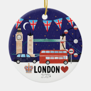 Cerâmica Ornamento Tema de Londres 2024