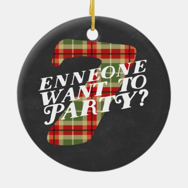 Cerâmica Ornamento temático do Natal engraçado de Enneagram (Traseira)