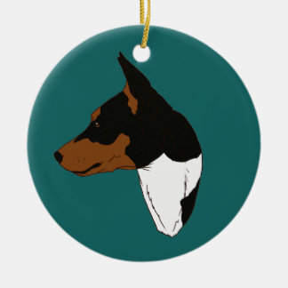 Cerâmica Ornamento Tricolor de Basenji de turquesa