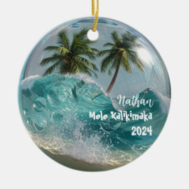 Cerâmica Ornamento Tropical de Neve Mele Kalikimaka