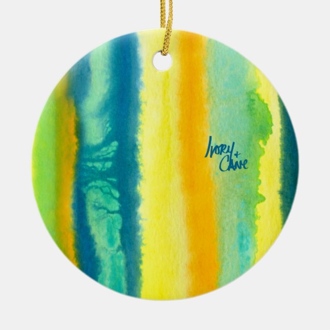 Cerâmica Ornamento Verde e Laranja de Camadas Tangoadas SPW (Frente)