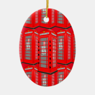 Cerâmica Ornamento vermelho britânico da cabine de telefon