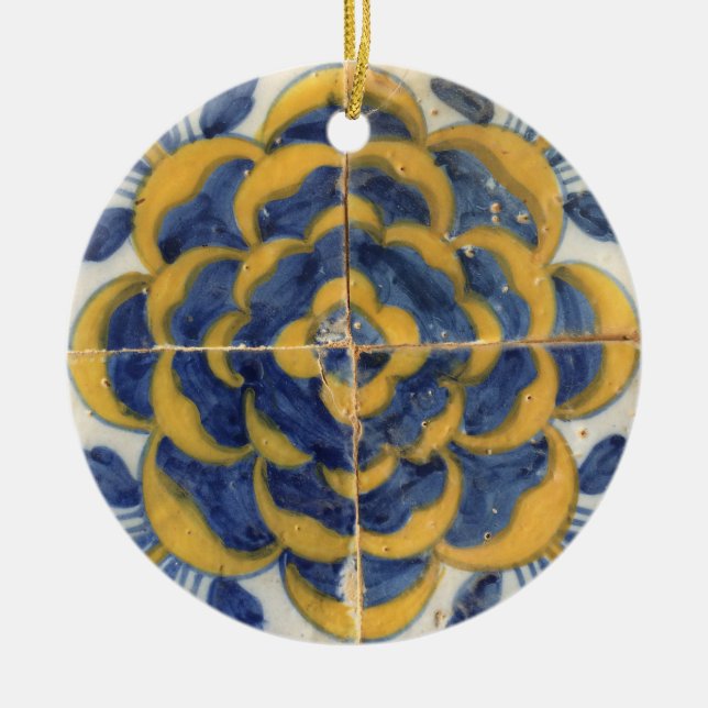 Cerâmica Os azulejos de Portugal personalizaram o ornamento (Frente)