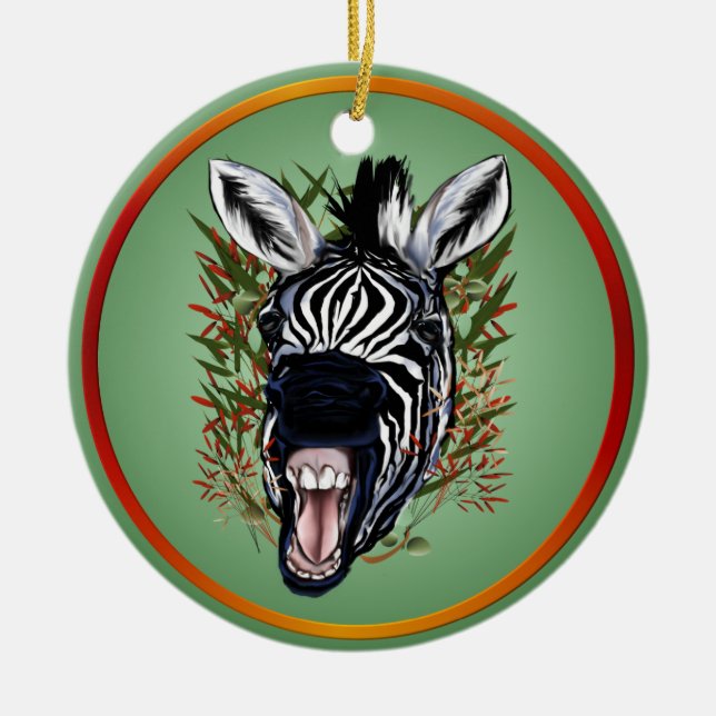 Cerâmica Os ornamento de riso da zebra (Frente)
