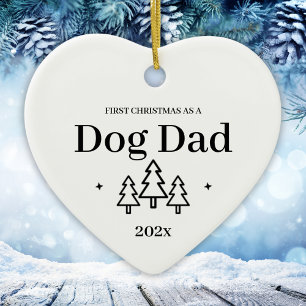 Cerâmica Pai de Cachorro Primeiro Ornamento de Natal