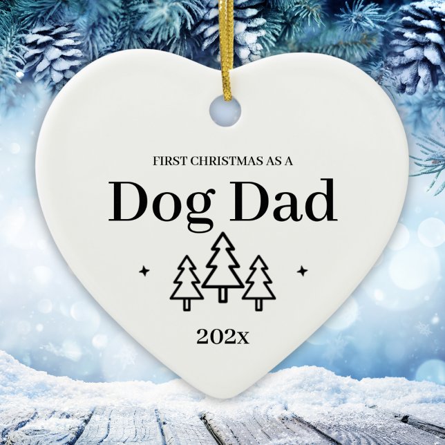 Cerâmica Pai de Cachorro Primeiro Ornamento de Natal (Dog Dad First Christmas Ornament
)