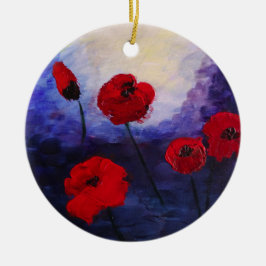Cerâmica Papagaios vermelhos Ornamento de Pintura Roxal