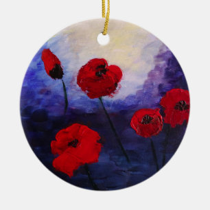 Cerâmica Papagaios vermelhos Ornamento de Pintura Roxal