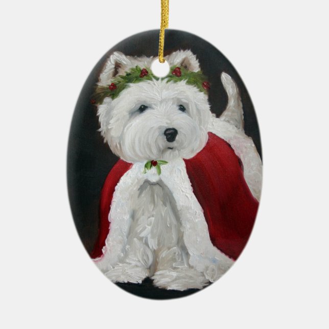 Cerâmica Papai noel ocidental do ornamento de Terrier das (Frente)