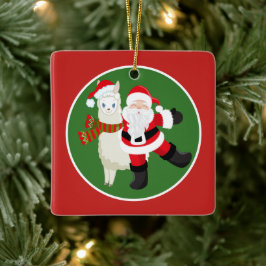 Cerâmica Papais noeis de Natal e lama adicionam ornamento d