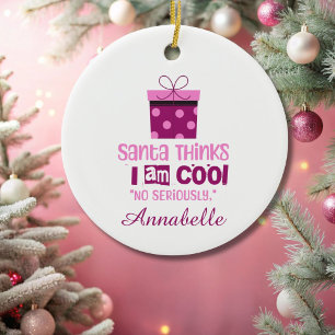 Cerâmica Papais noeis de Natal pensam... Ornamento de letra